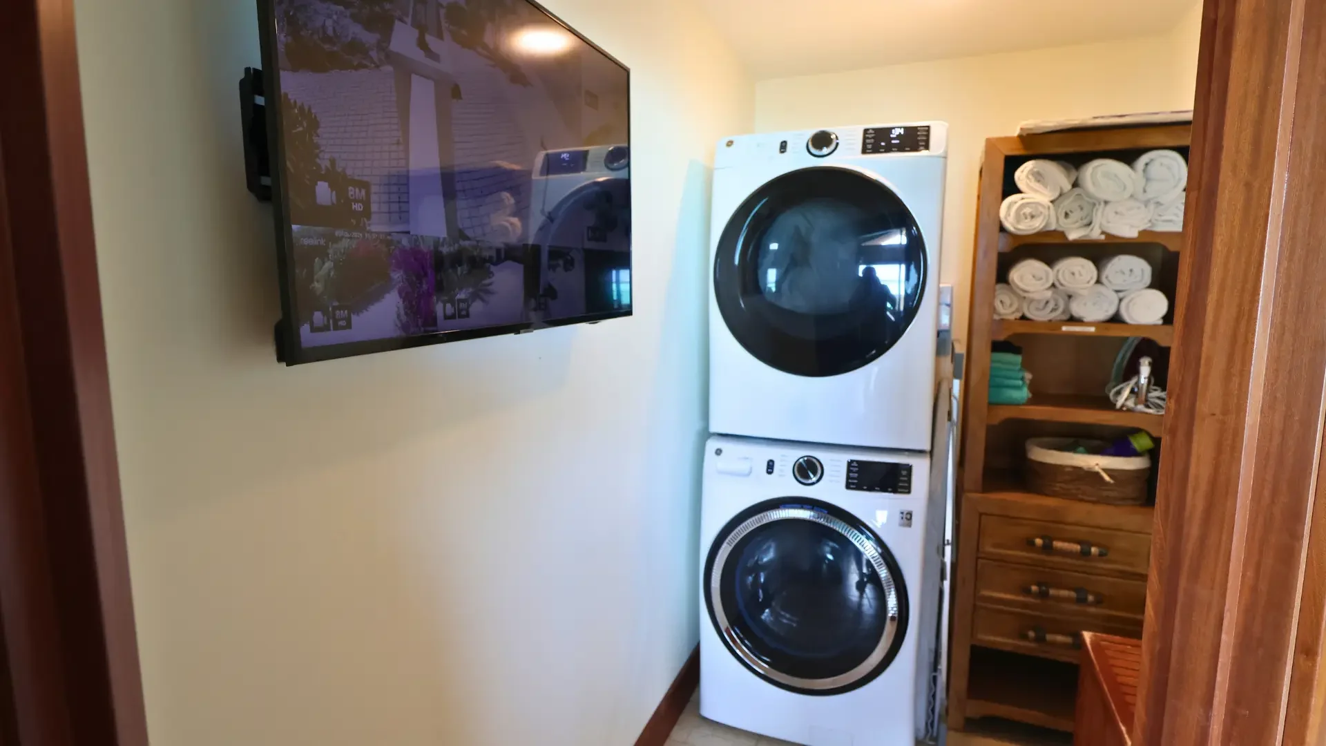 Laundry Room with Security Camera Monitor
